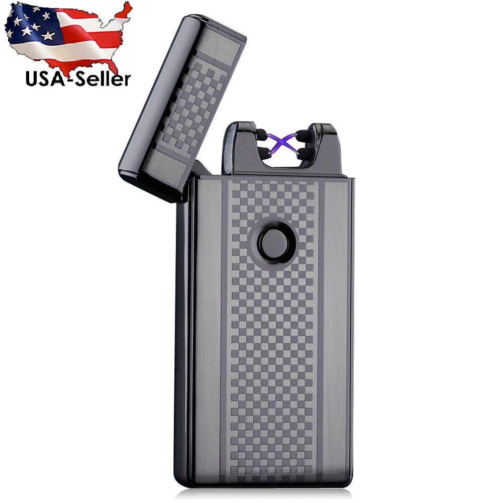 Dual Arc Electric Usb Lighter Rechargeable Plasma Windproof Flameless Cigarette